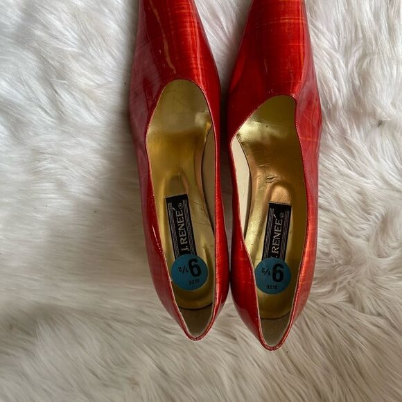 J.Renee blood orange patent leather slip on 3”heels square toe size 9.5 - Picture 8 of 15